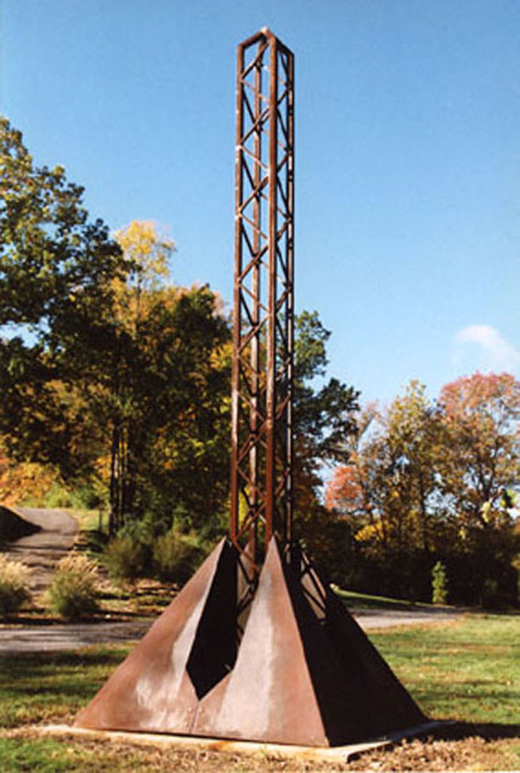 Pyramidobelisk, 8'x8'x22', oiled steel, $22,000