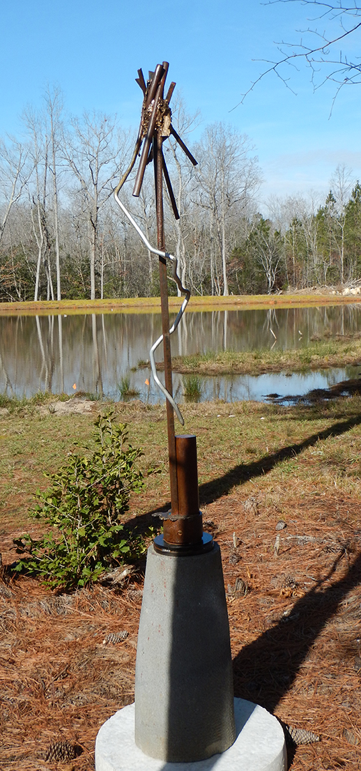 Johnnie Mizell, Untitled, cast bronze with alumium and steel