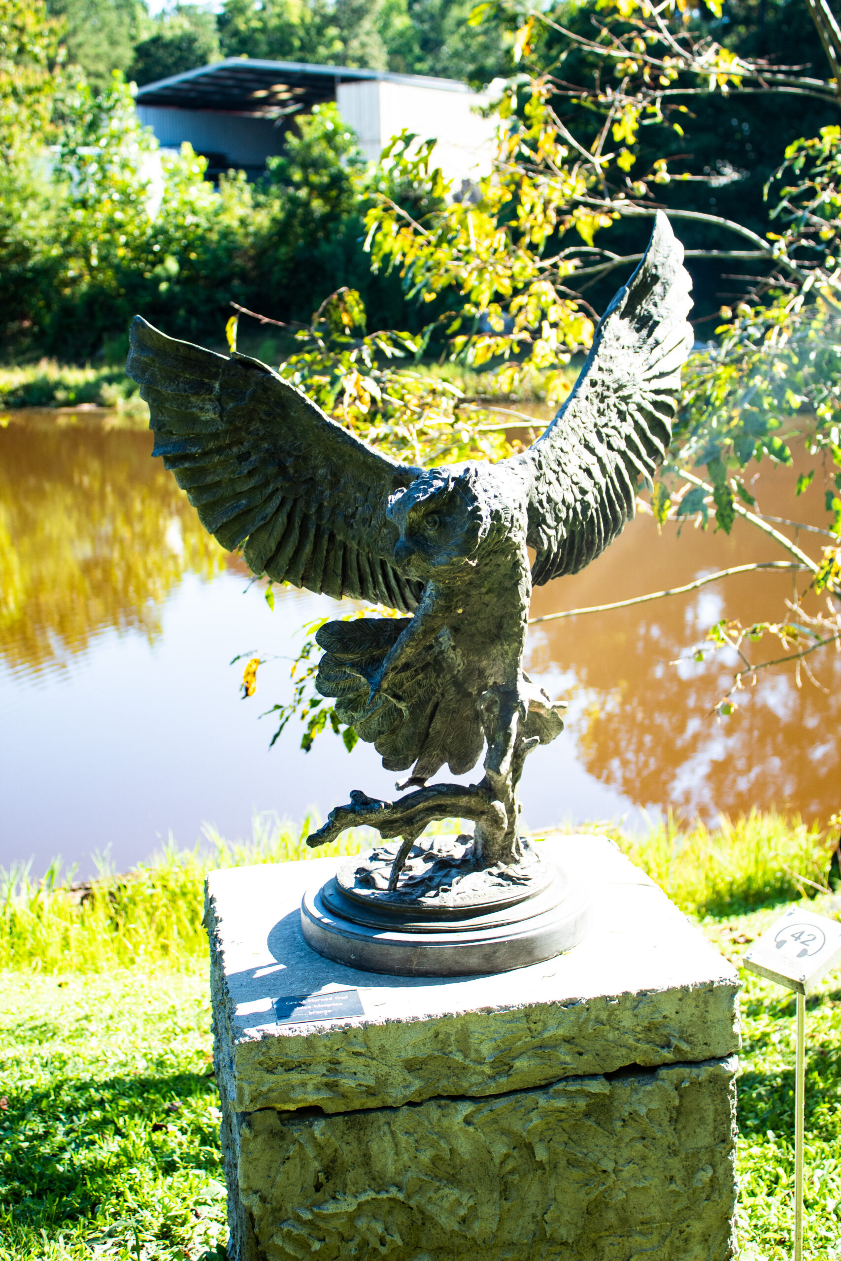 Jules Moigniez, Great Horned Owl, cast bronze, 4'x4'x4', $9000